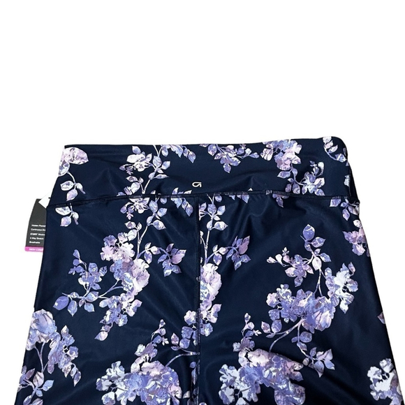 GapFit Blue Floral Printed High Rise Blackout Print 7/8 Active Stretch Leggings - Picture 8 of 11